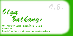 olga balkanyi business card