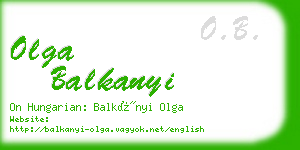 olga balkanyi business card